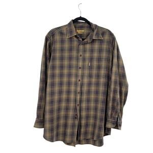 Barbour‎ Button Down Shirt Tailored Fit Check Plaid Long Sleeve Mens Size XL